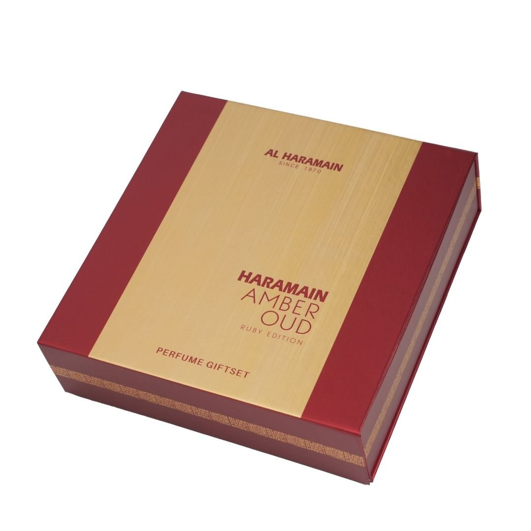 Set de regalo de perfume Haramain Amber Oud Ruby Edition - Imagen 2